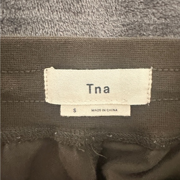 TNA Army Green Cargo Jogger Pants Size Small Women’s Linen Blend - Picture 10 of 11